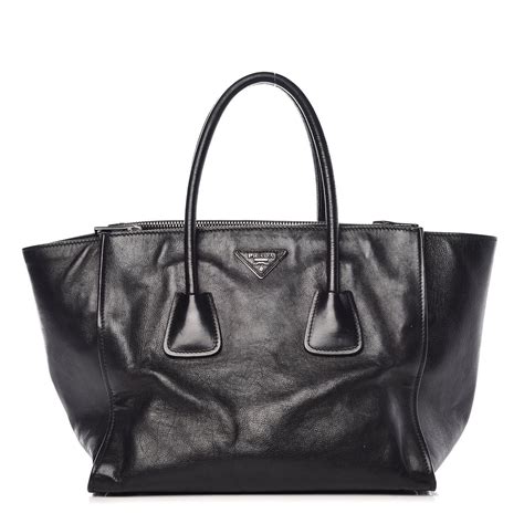 prada glace calf small twin pocket tote|PRADA Glace Calf Small Twin Pocket Tote Black.